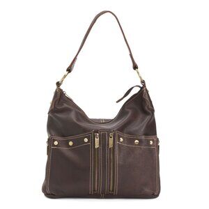 AMERILEATHER Chestnut Leather Caroline Bag